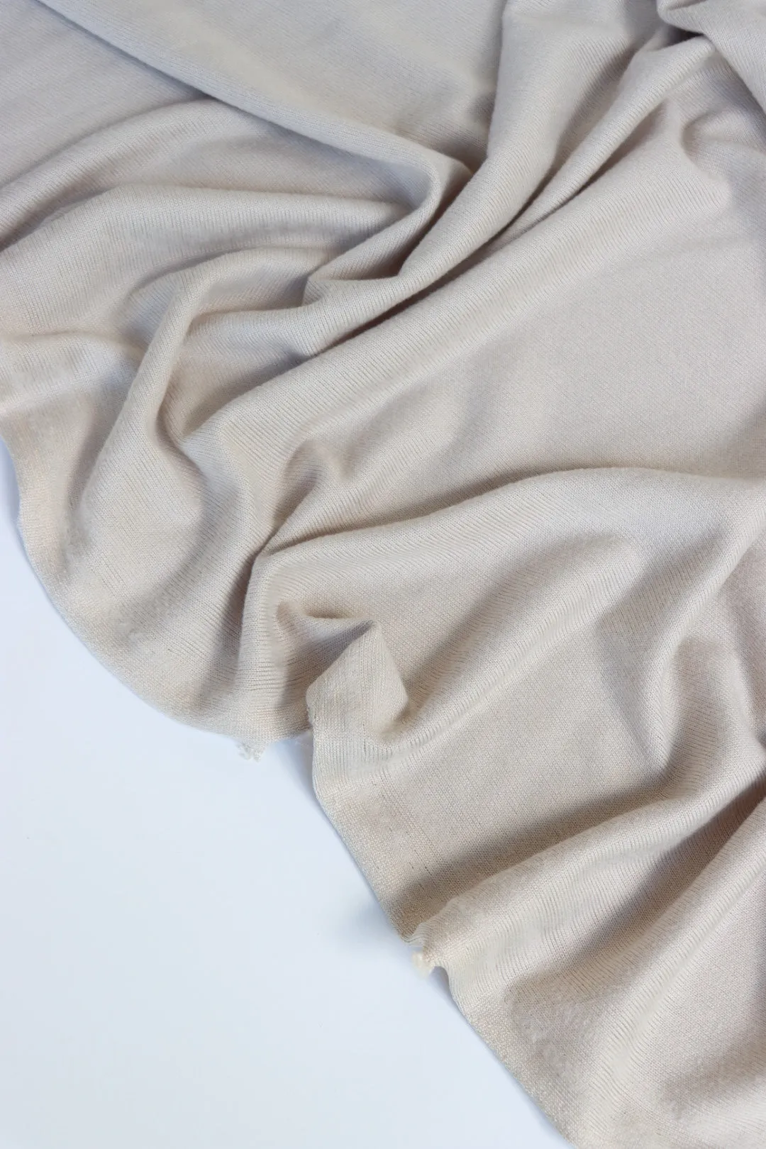 2YD 32IN REMNANT; Dove Versailles Brushed Hacci Sweater Knit