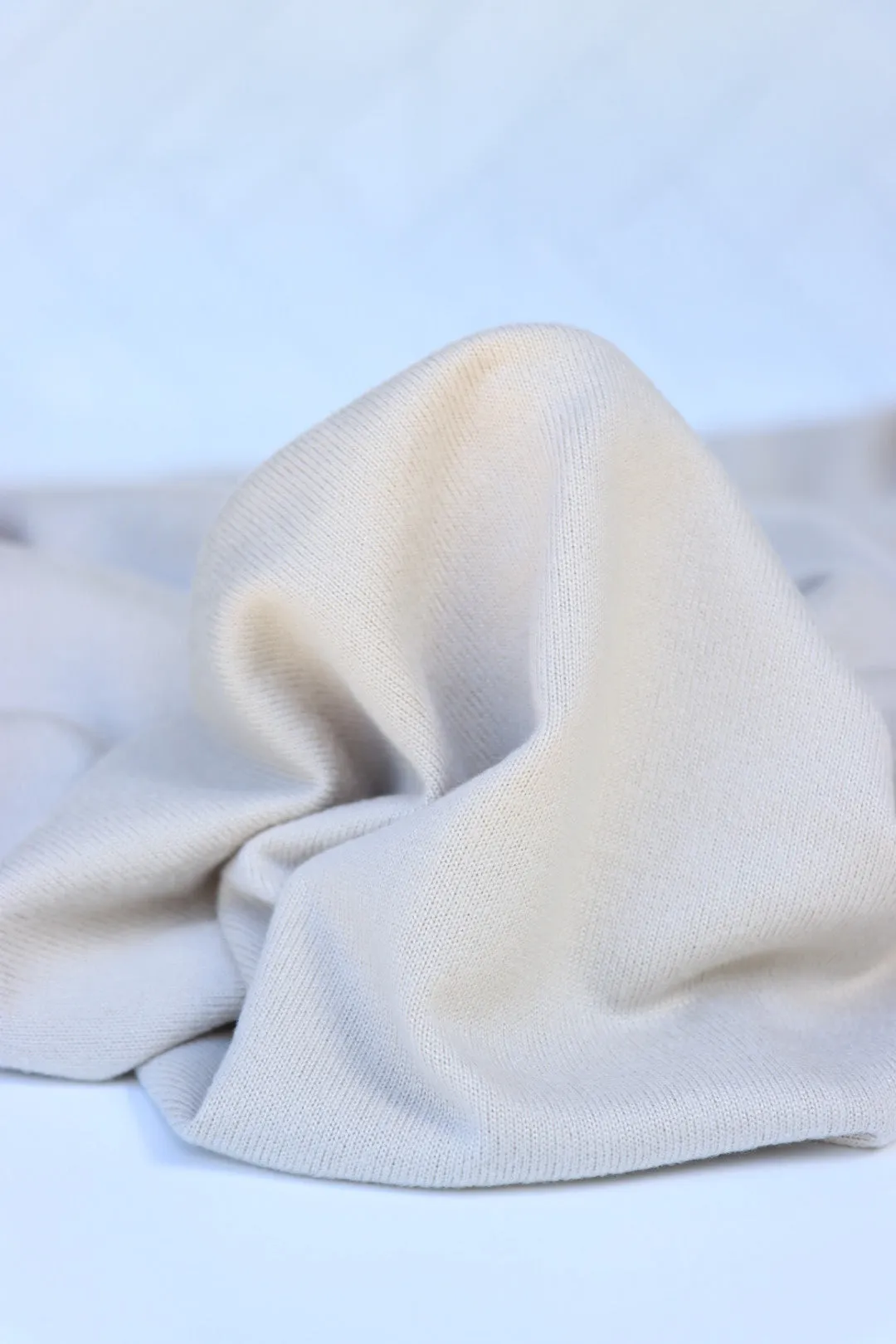 2YD 32IN REMNANT; Dove Versailles Brushed Hacci Sweater Knit