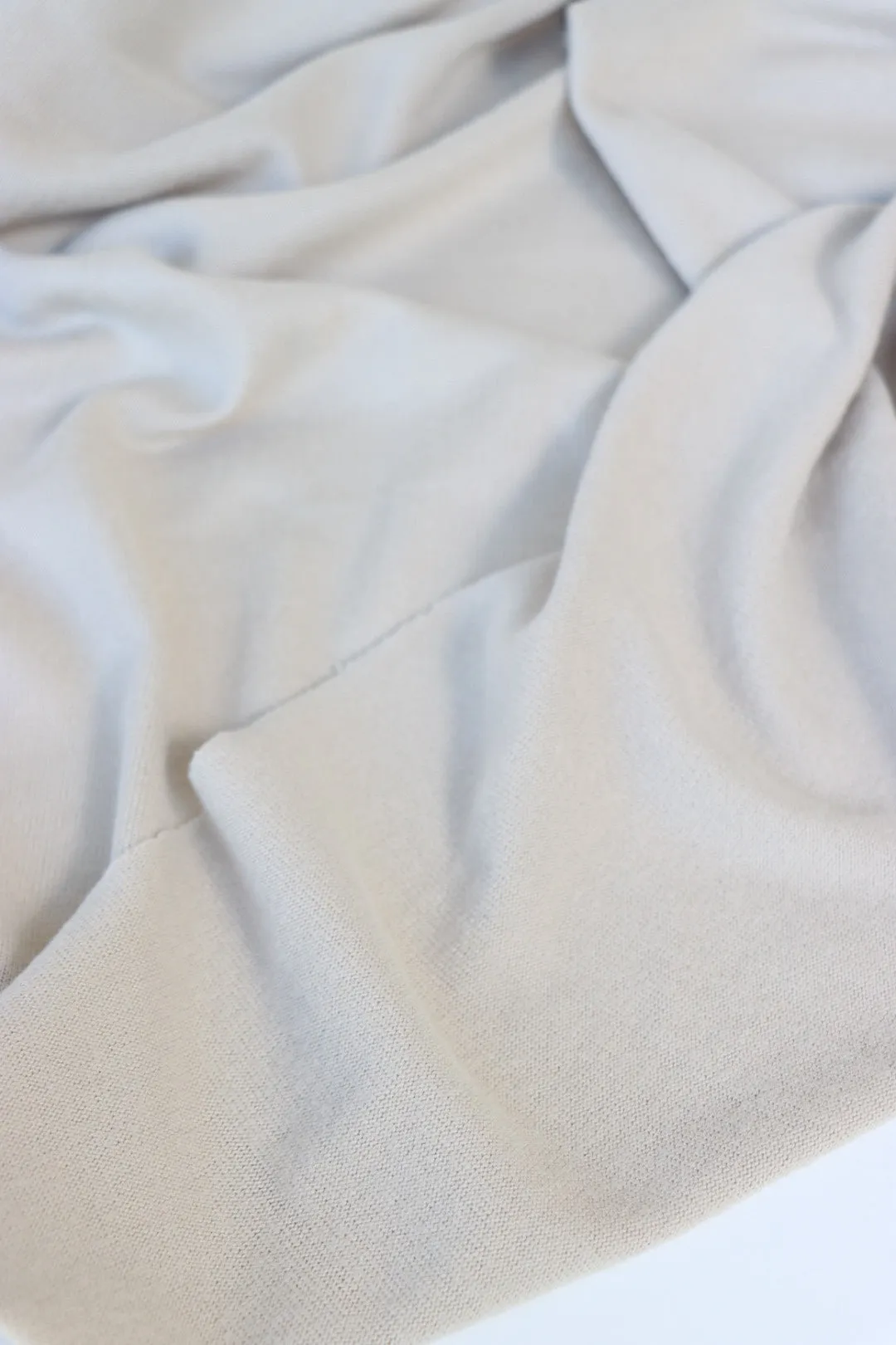 2YD 32IN REMNANT; Dove Versailles Brushed Hacci Sweater Knit