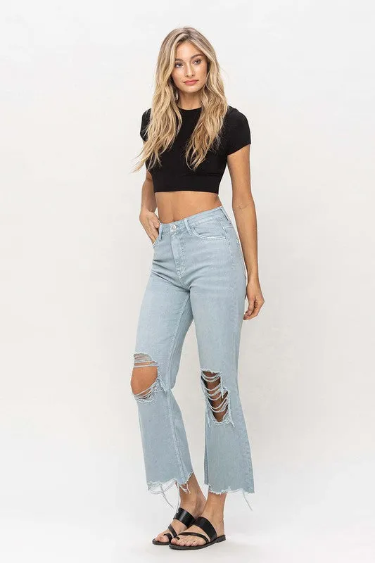 90s Vintage Crop Flare Jeans