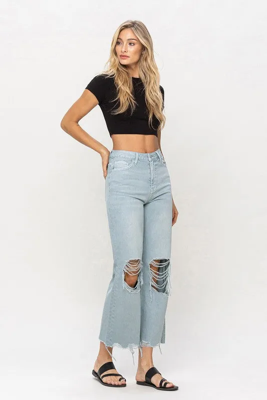 90s Vintage Crop Flare Jeans