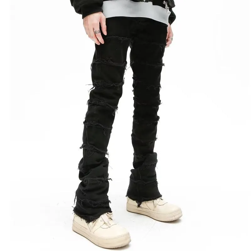 American Black Destroy Washed Stacked Jeans