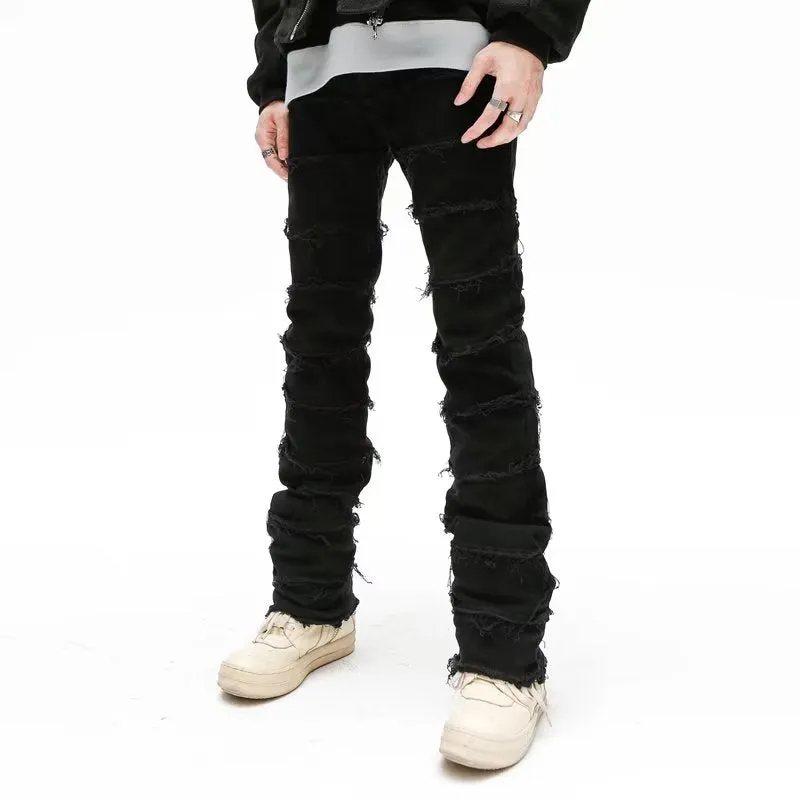 American Black Destroy Washed Stacked Jeans