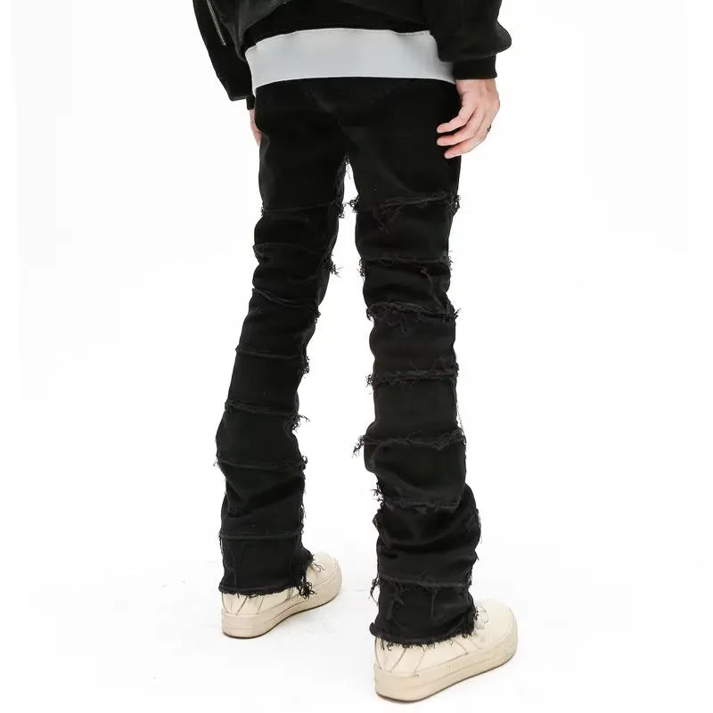 American Black Destroy Washed Stacked Jeans