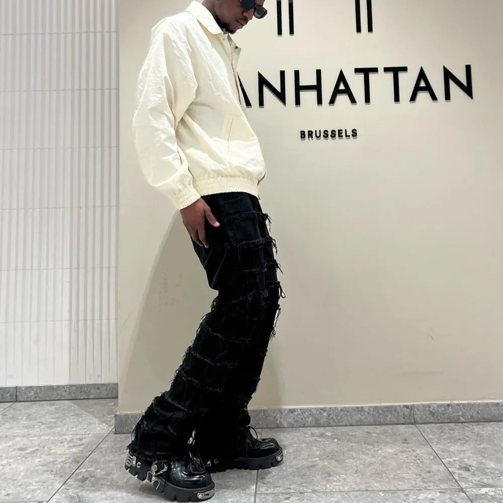 American Black Destroy Washed Stacked Jeans