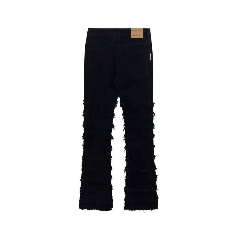 American Black Destroy Washed Stacked Jeans
