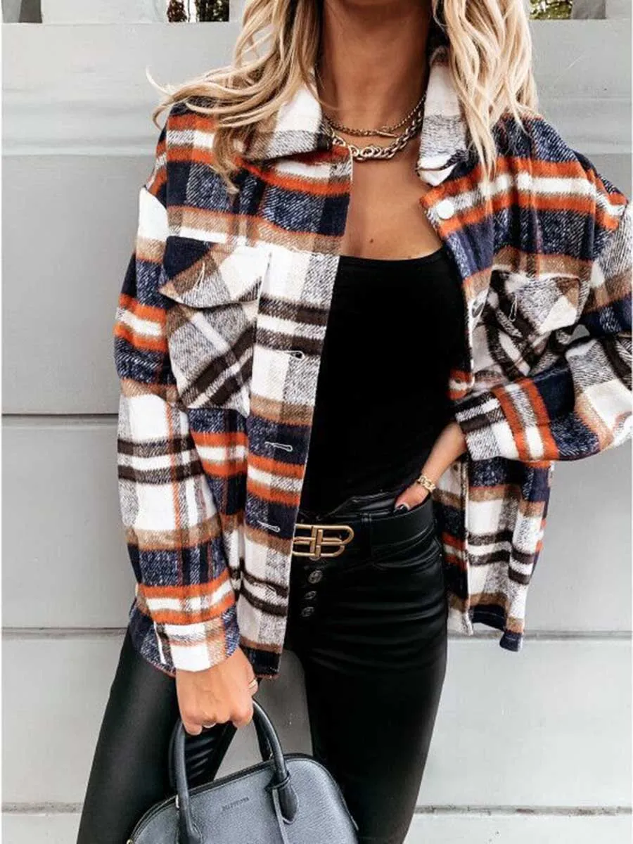 Amsoin Cider Plaid Jacket