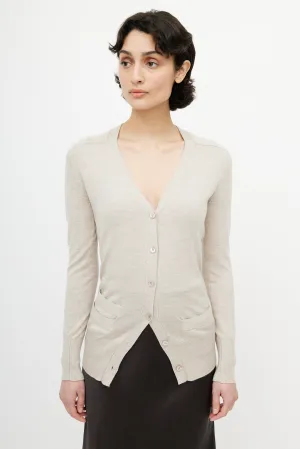 Beige Cashmere Cardigan