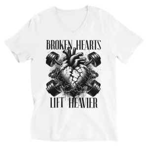 Broken Hearts Unisex V-Neck T-shirt