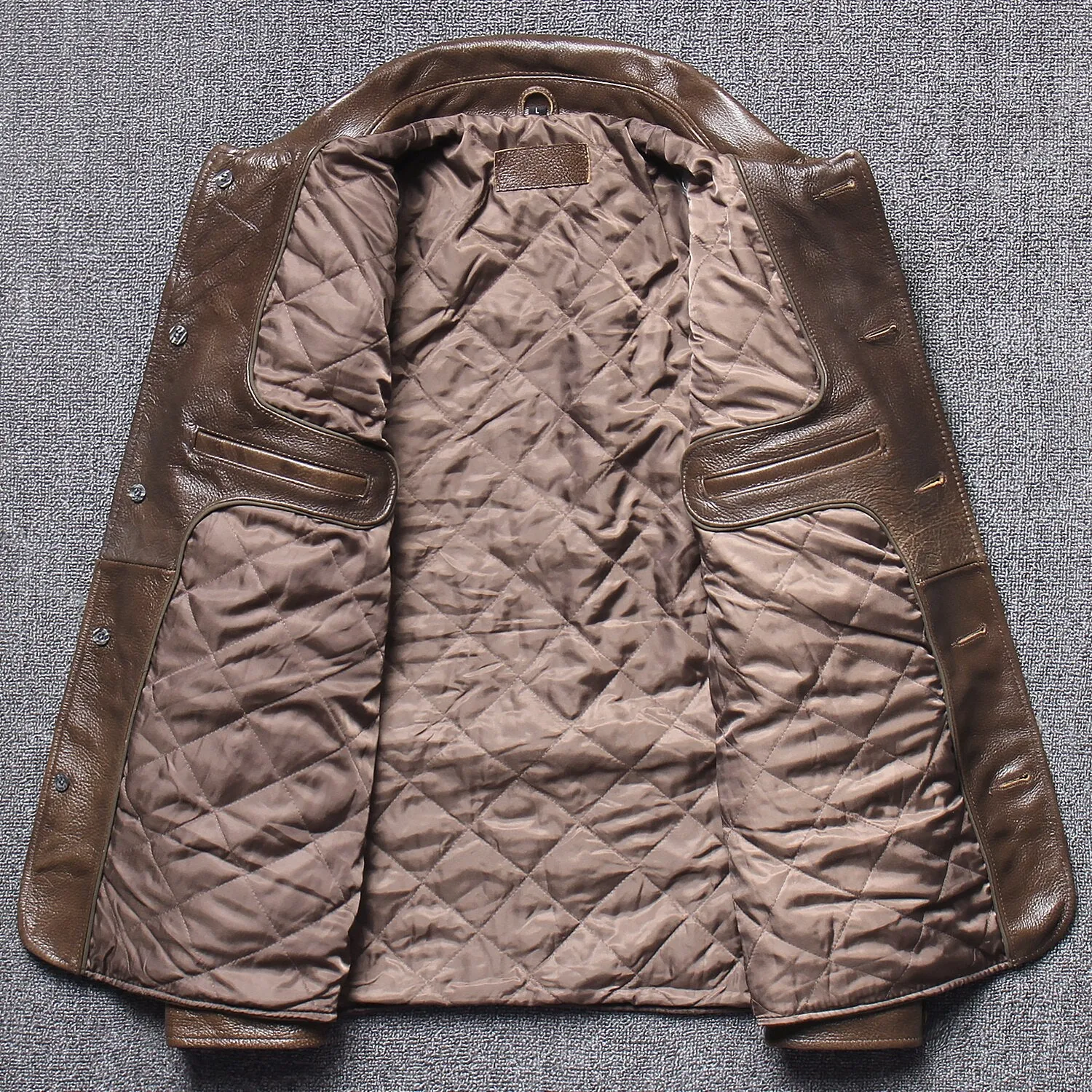 Business Casual Style Genuine Leather Jacket Single