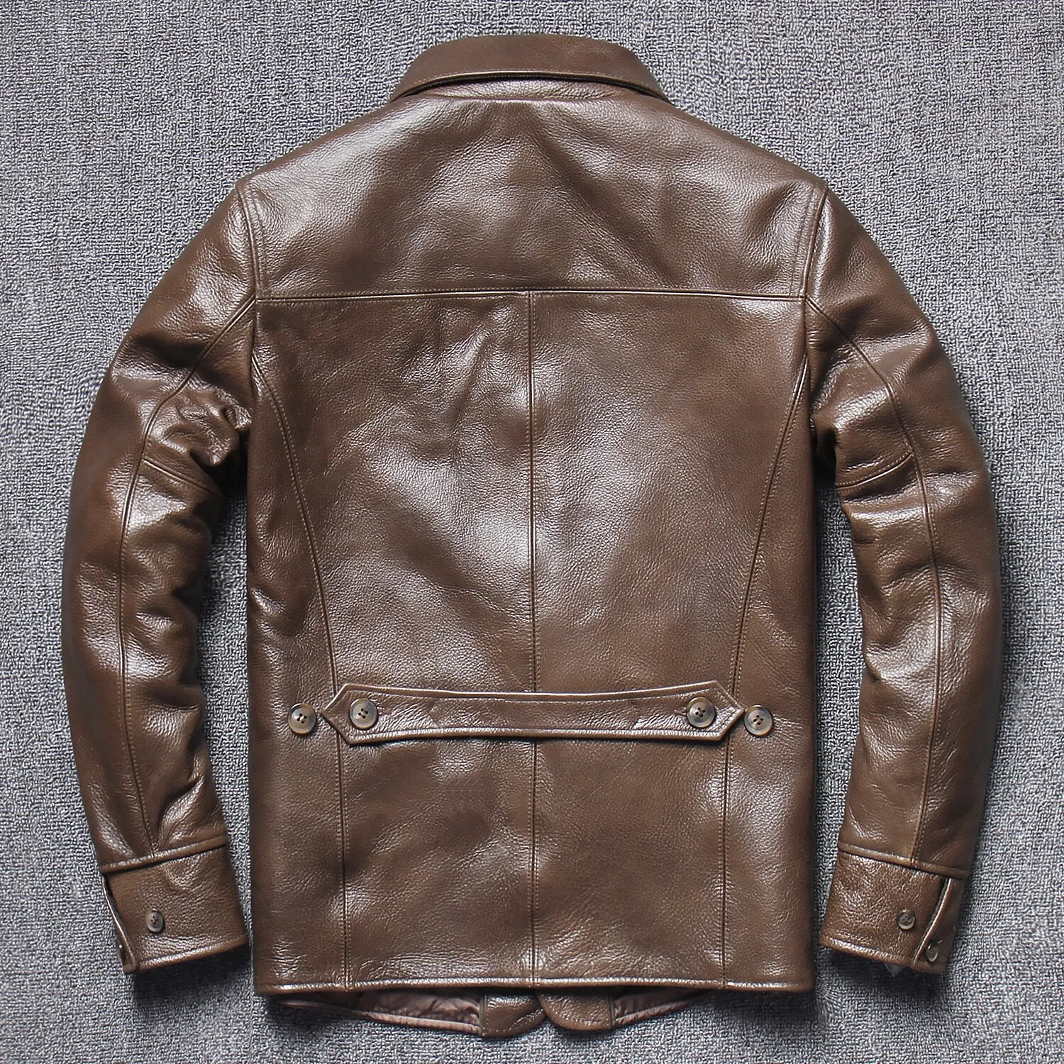 Business Casual Style Genuine Leather Jacket Single