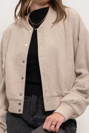 Camel Snap Bomber Jacket