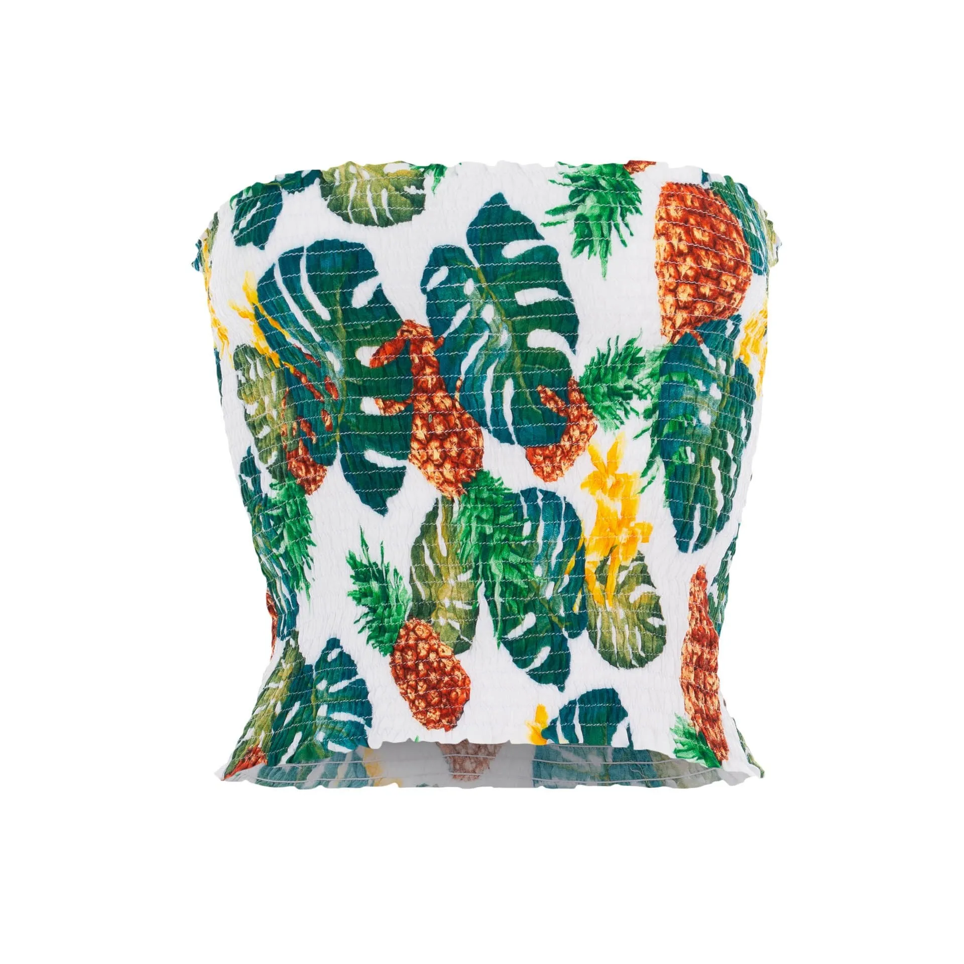 Carla, Tropical Ananas White, Tube Top