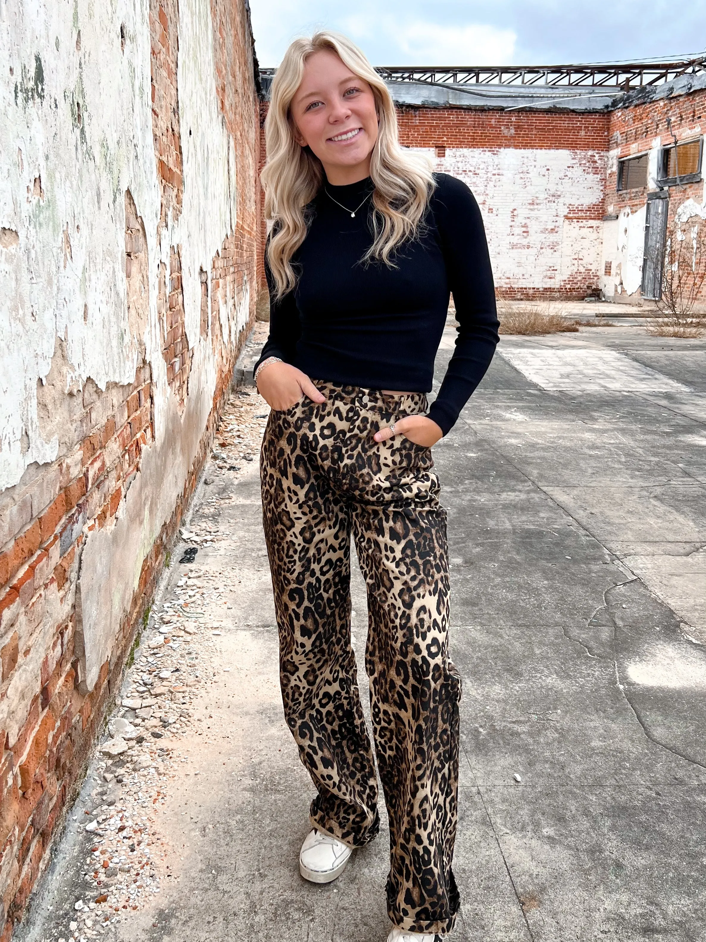 Carsyn Leopard Print Trousers