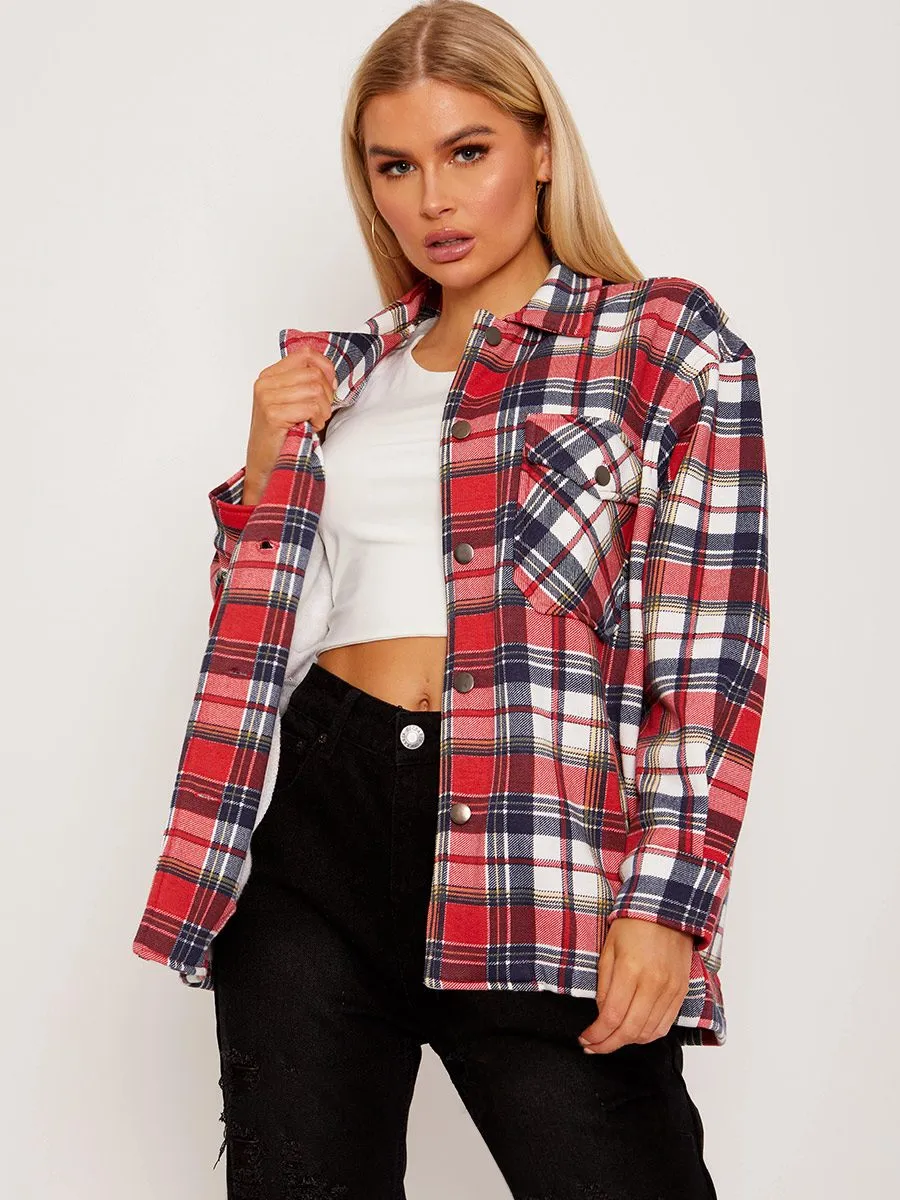 Colette Classic Thick Colour Block Shacket In Multi