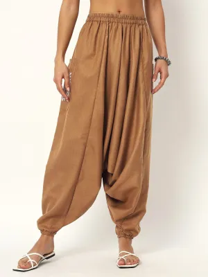 Cotton Printed Pocket Drop Crotch Pants