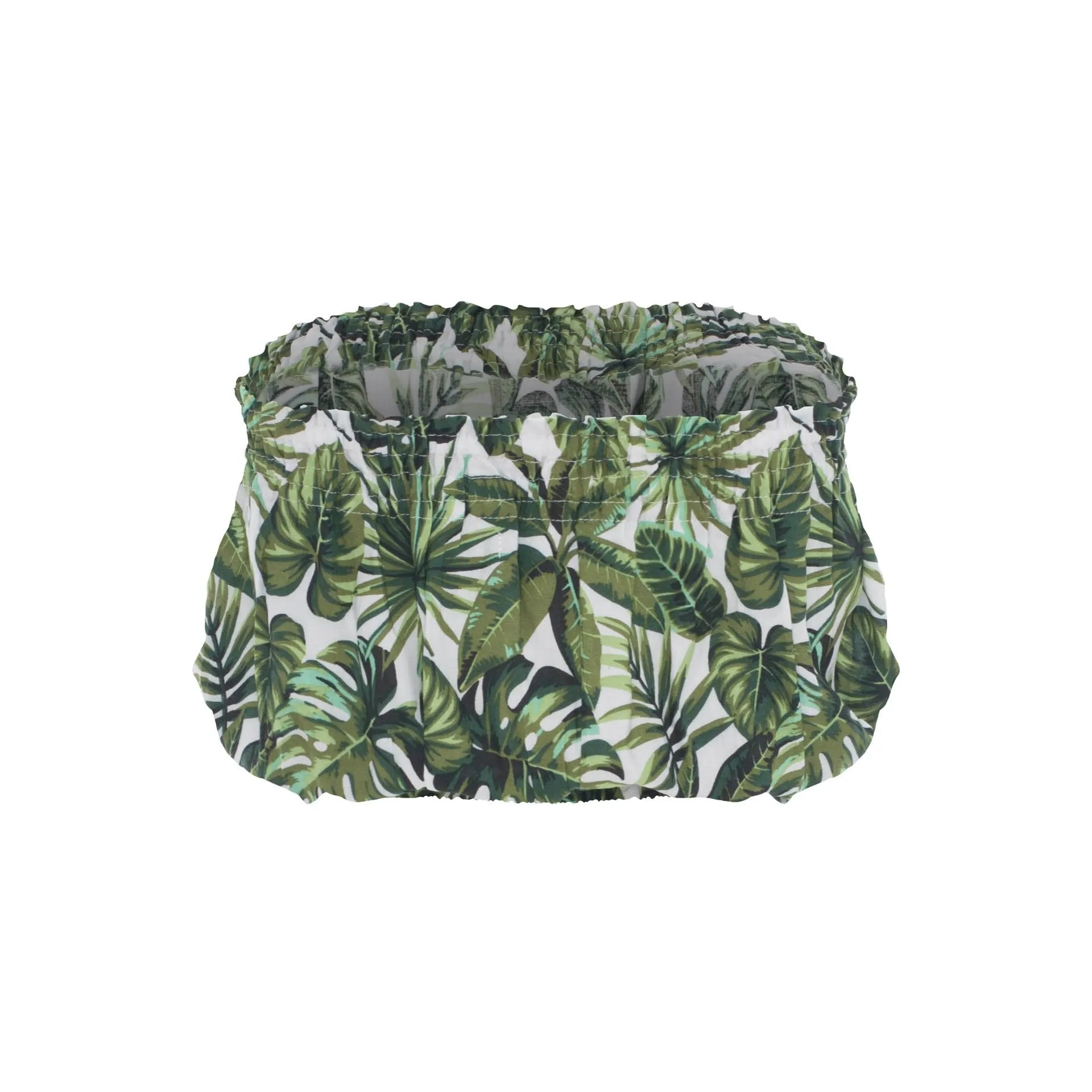Cropped, Tropical Palm White, Tube Top