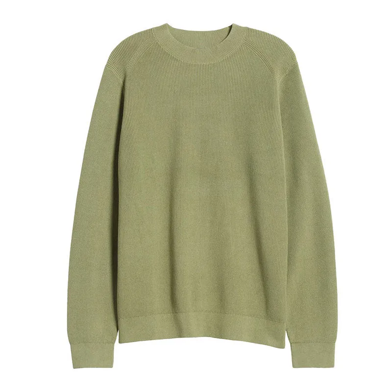 Custom Wholesale 100% Cotton Men Knit Sweater - Solid Crew Neck - OEM/ODM Sweater Manufacturer