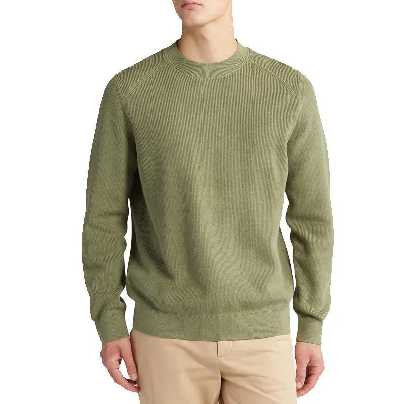Custom Wholesale 100% Cotton Men Knit Sweater - Solid Crew Neck - OEM/ODM Sweater Manufacturer