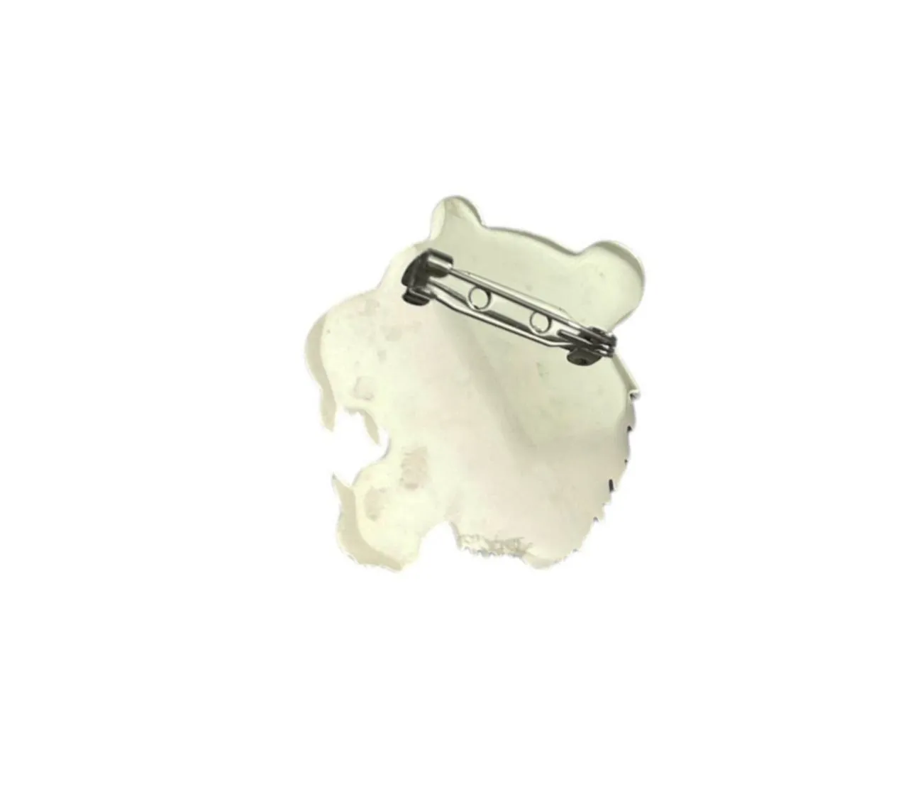 Designer Silver Color Lion Face Metal Brooch