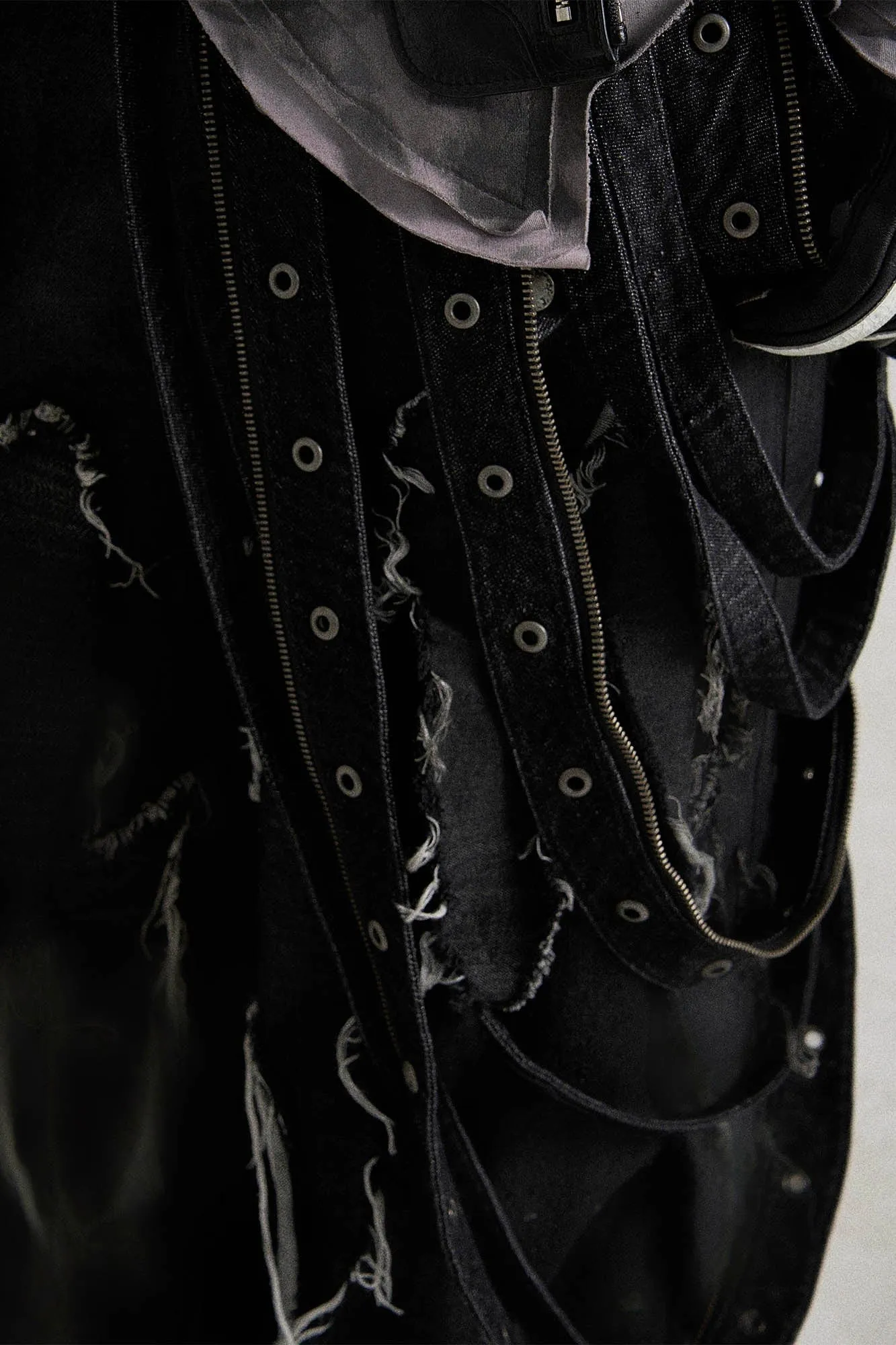 Distressed Denim with Harness Straps