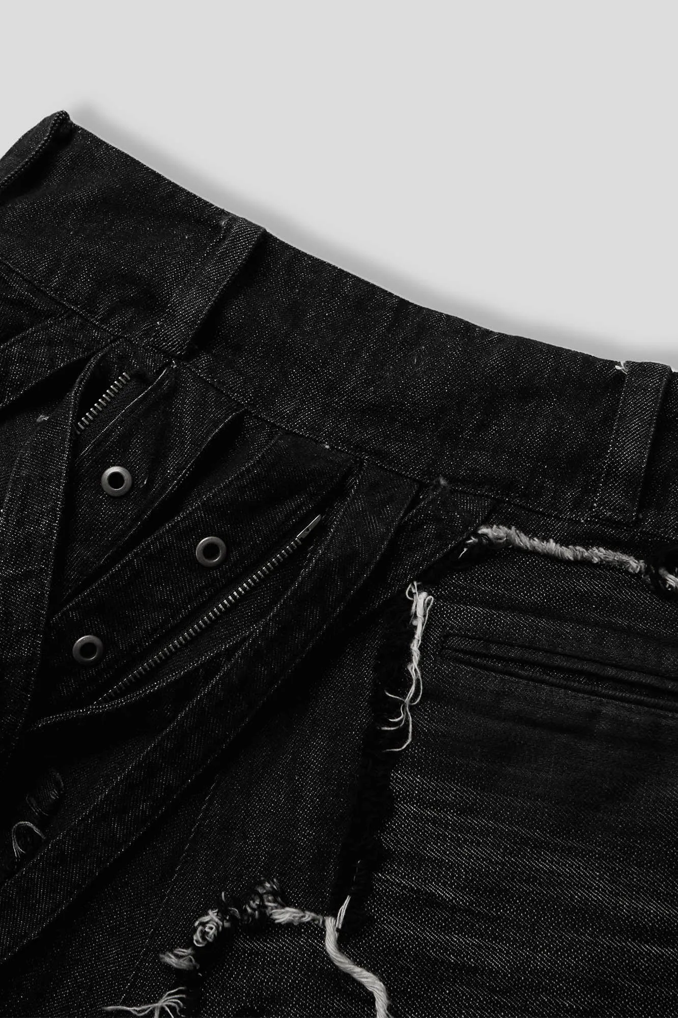 Distressed Denim with Harness Straps