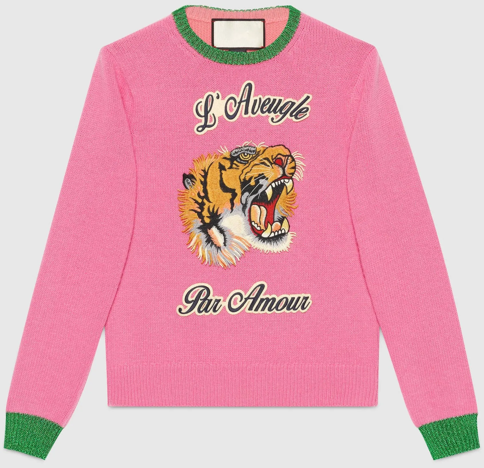 Embroidered Knit Sweater in Pink