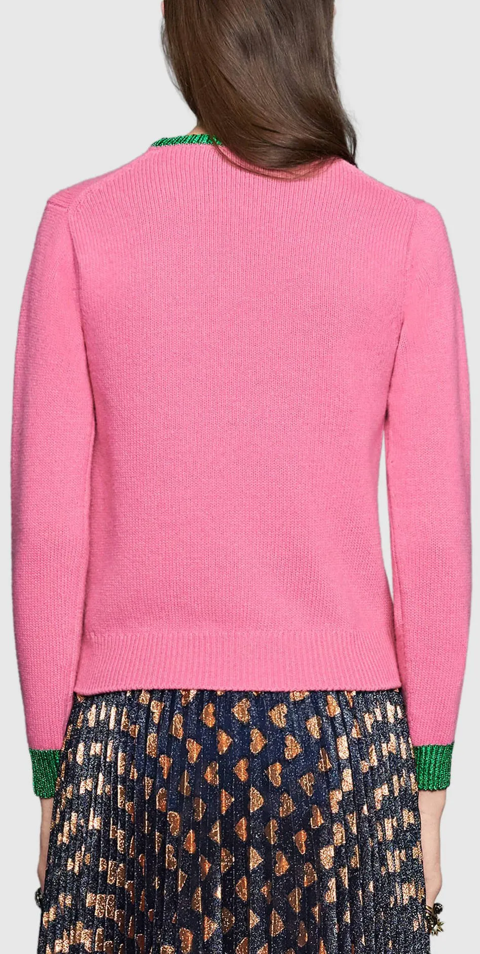 Embroidered Knit Sweater in Pink