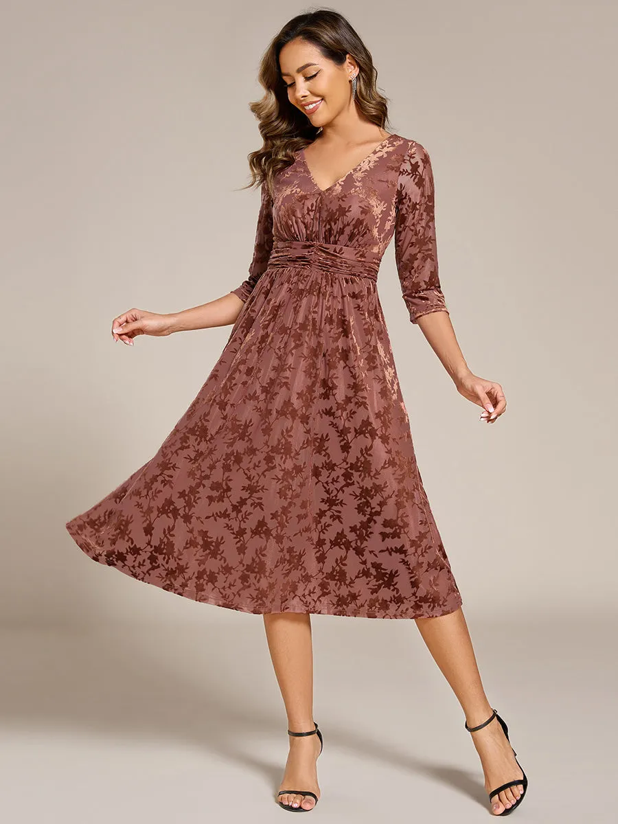 Exquisite High Stretch Jacquard Velvet Wedding Guest Dresses with Stretch Elastic Band