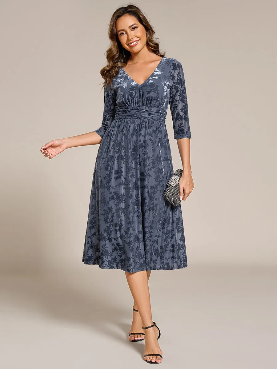 Exquisite High Stretch Jacquard Velvet Wedding Guest Dresses with Stretch Elastic Band