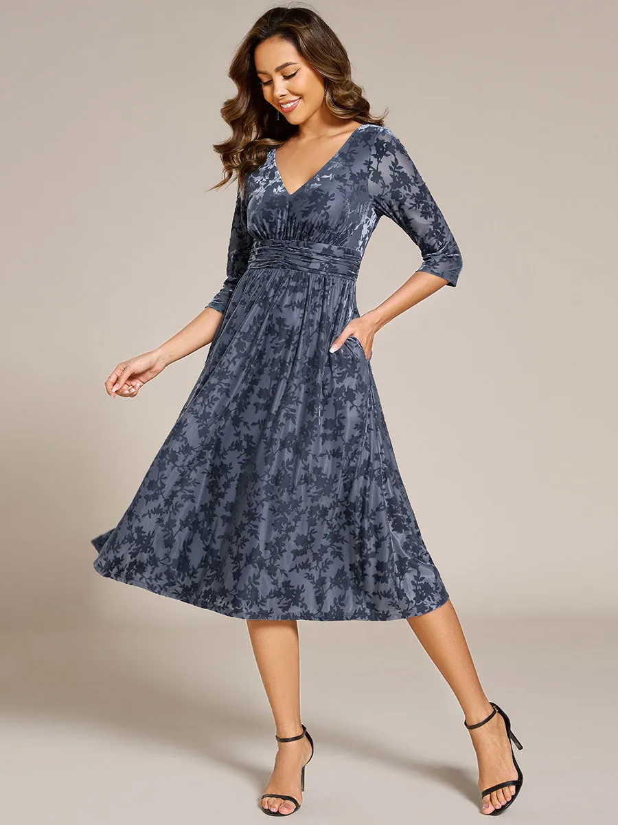 Exquisite High Stretch Jacquard Velvet Wedding Guest Dresses with Stretch Elastic Band