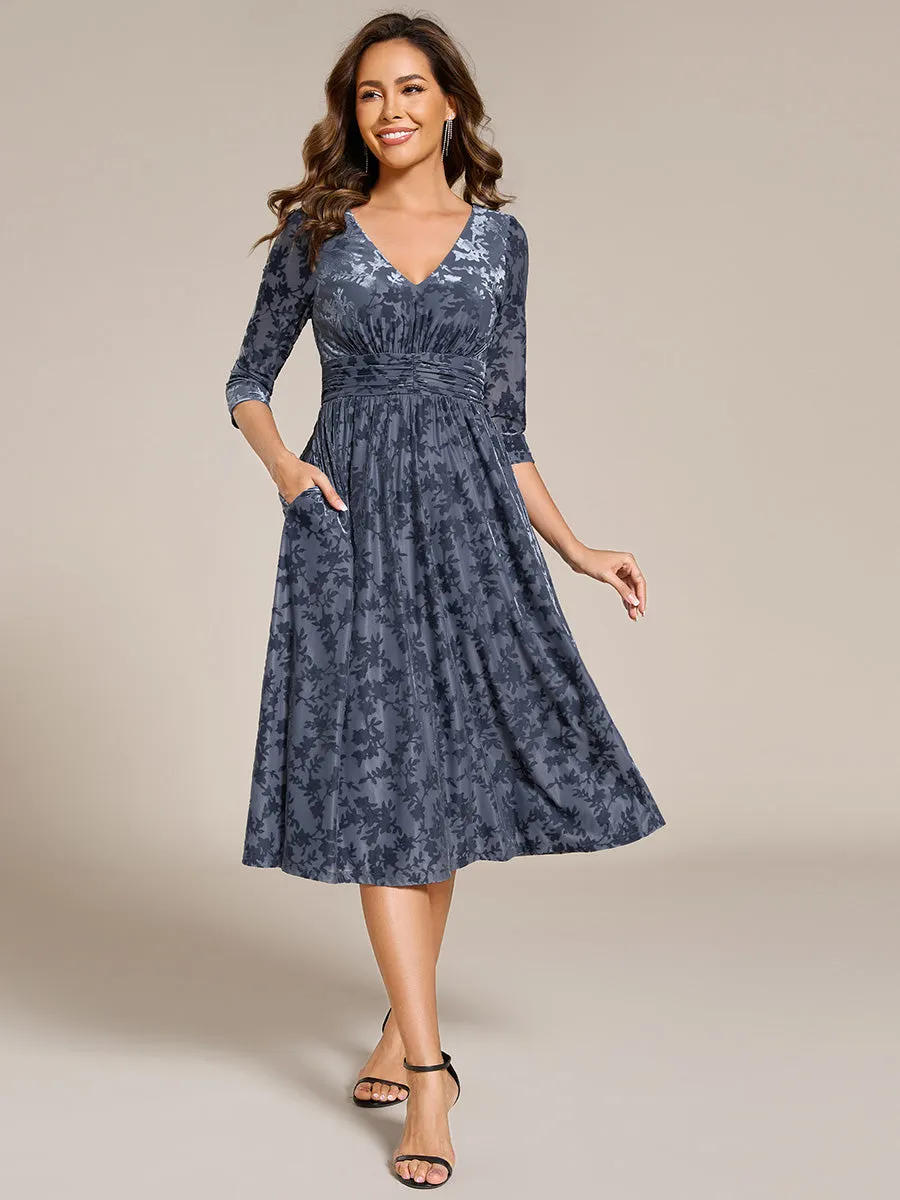 Exquisite High Stretch Jacquard Velvet Wedding Guest Dresses with Stretch Elastic Band