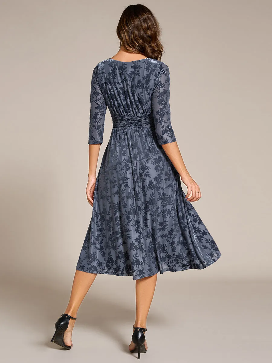 Exquisite High Stretch Jacquard Velvet Wedding Guest Dresses with Stretch Elastic Band