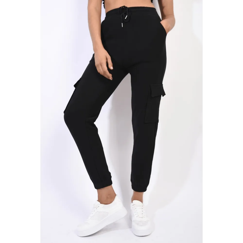 Fleece Lined Cargo Pocket Trouser With Drawstring