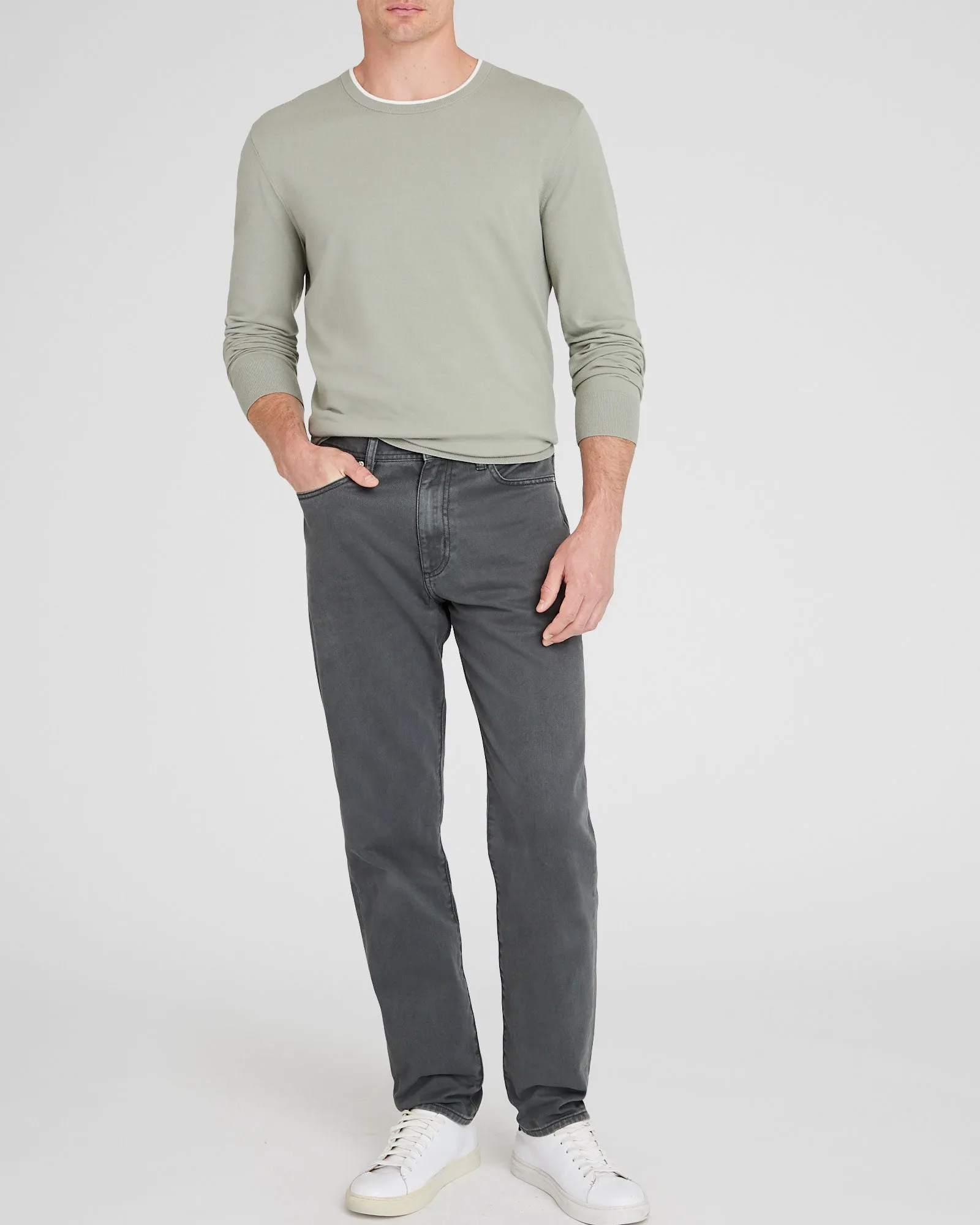 Garment-Dyed Slim-Straight Jeans