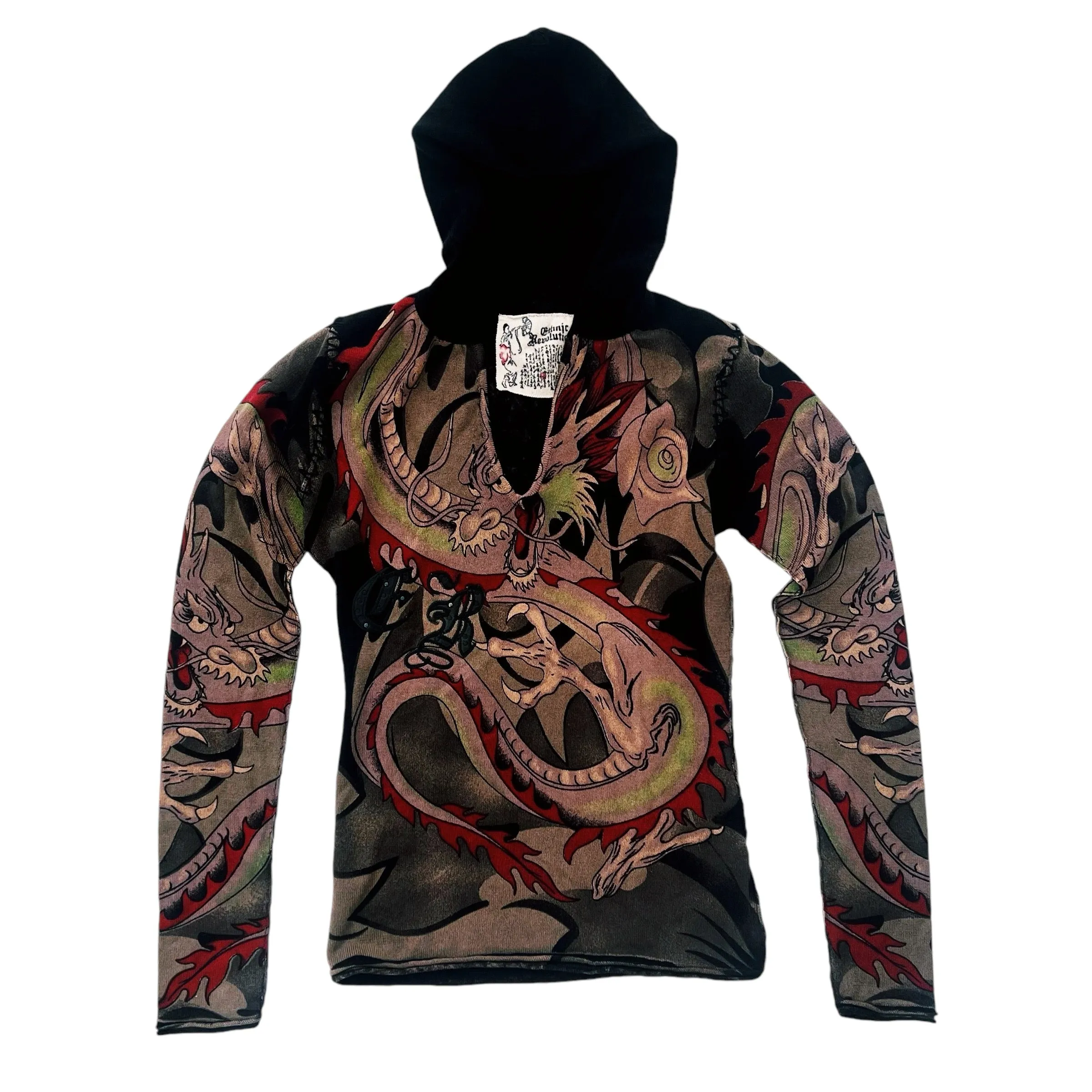 Graphic Cashmere Hooded Sweater (S)