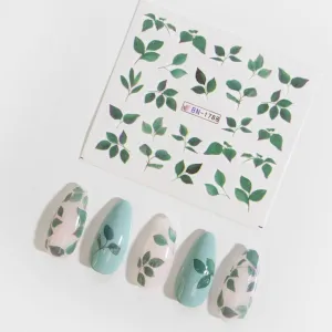 Green Leaf Nail Transfers