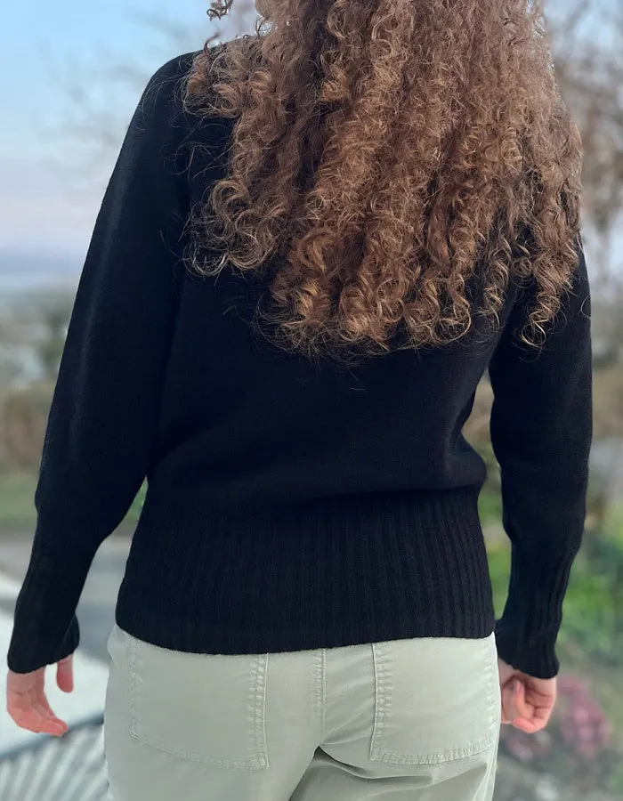 Harley Deep Rib Cardigan in Black