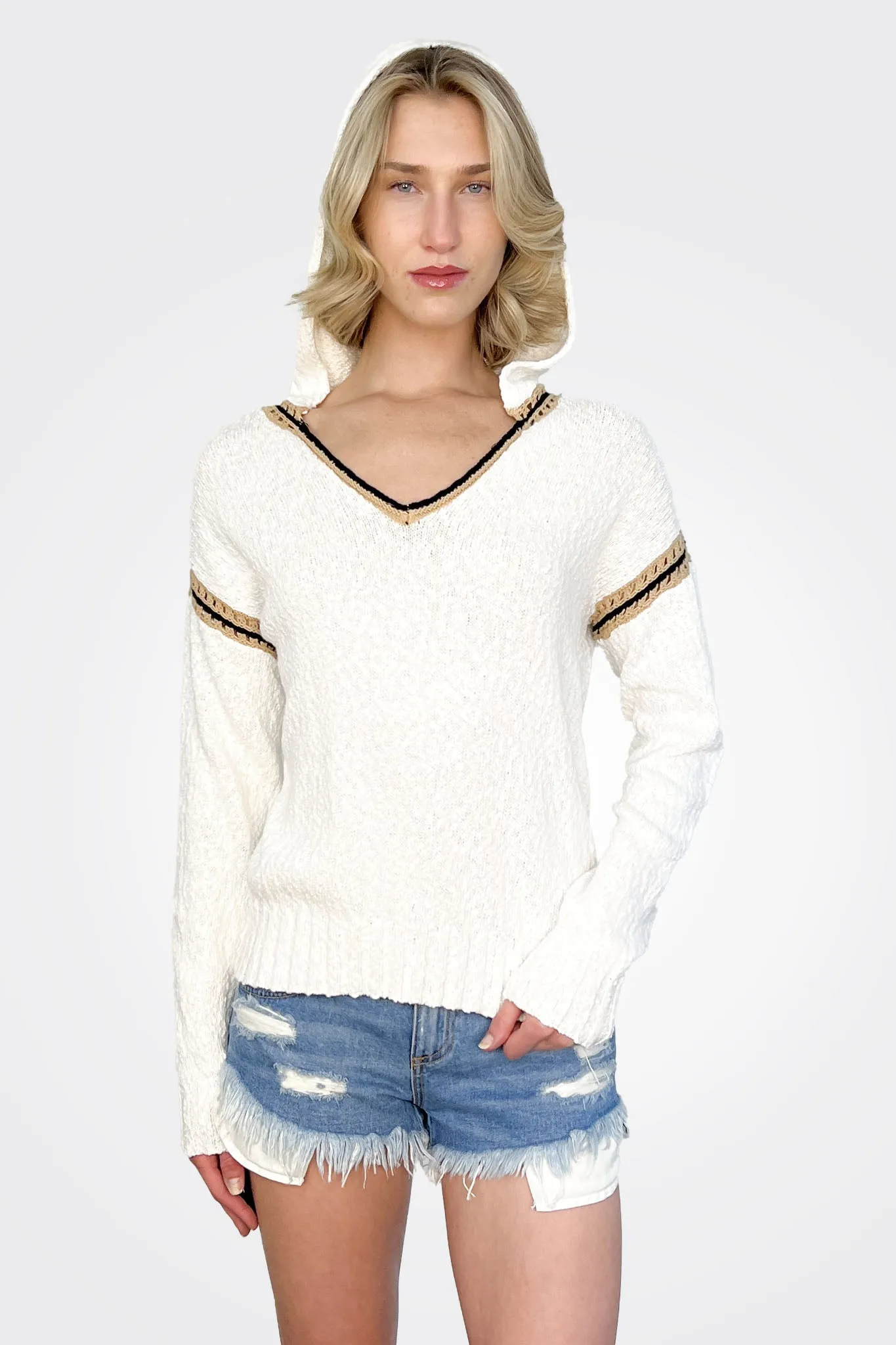 Hooded Sweater - Ecru