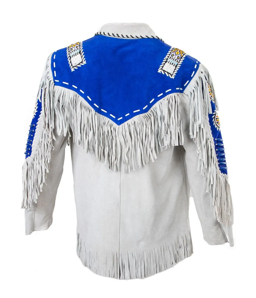 Indian Western Fringe Beaded  Leather Jacket - Omaha 141