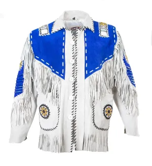 Indian Western Fringe Beaded  Leather Jacket - Omaha 141