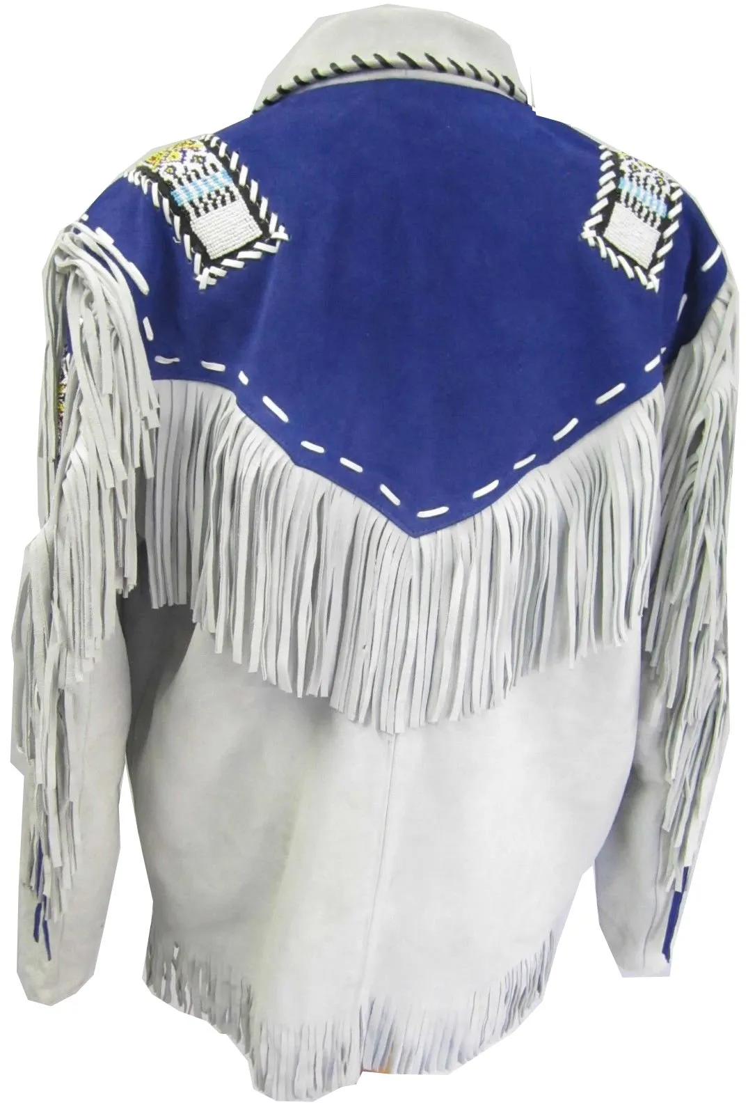 Indian Western Fringe Beaded  Leather Jacket - Omaha 141