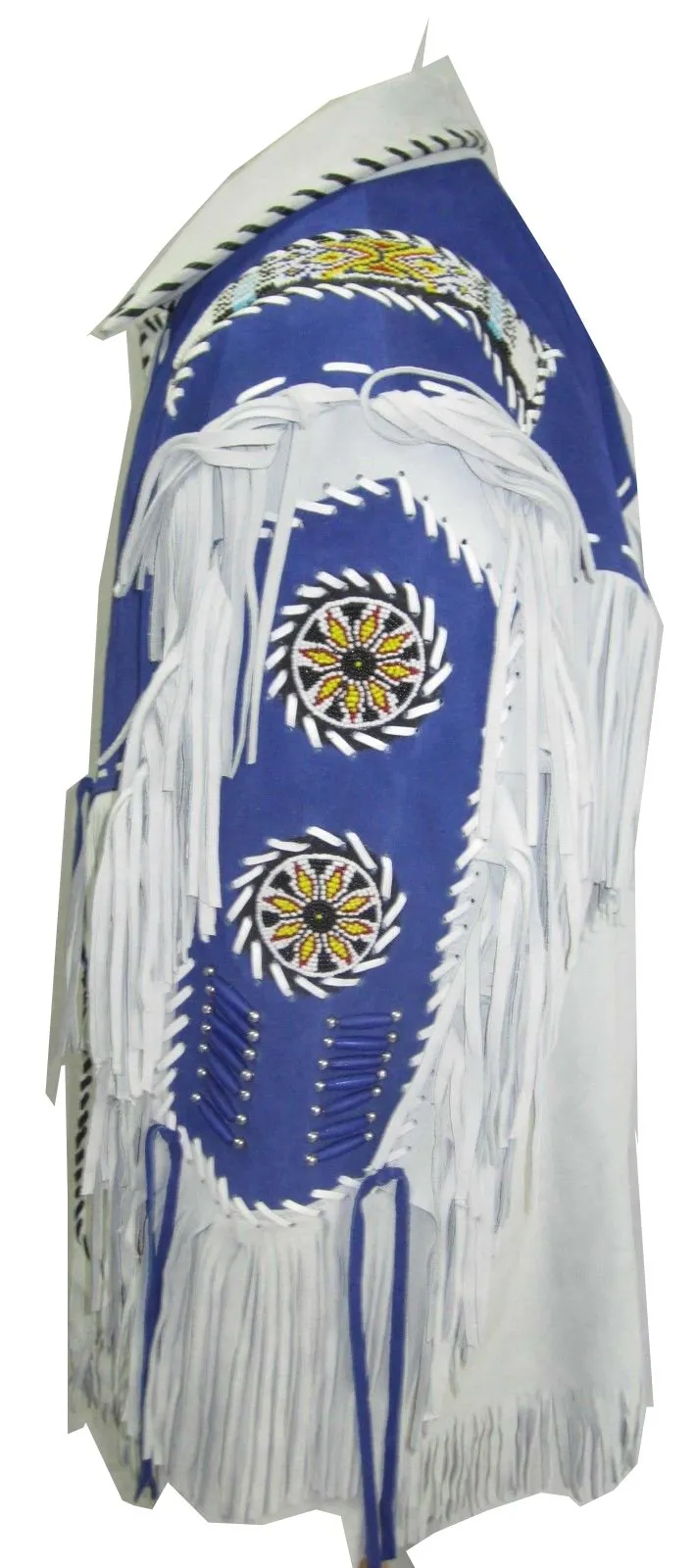 Indian Western Fringe Beaded  Leather Jacket - Omaha 141