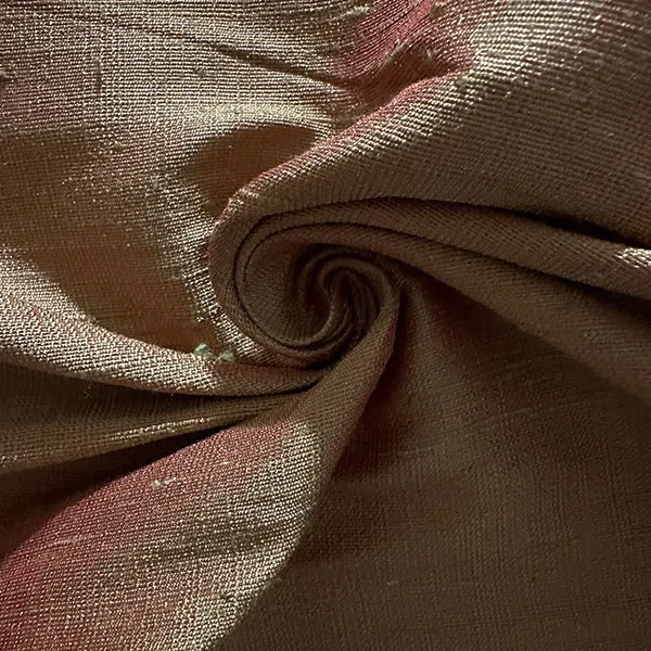 Iridescent Brick Silk Tussah Fabric