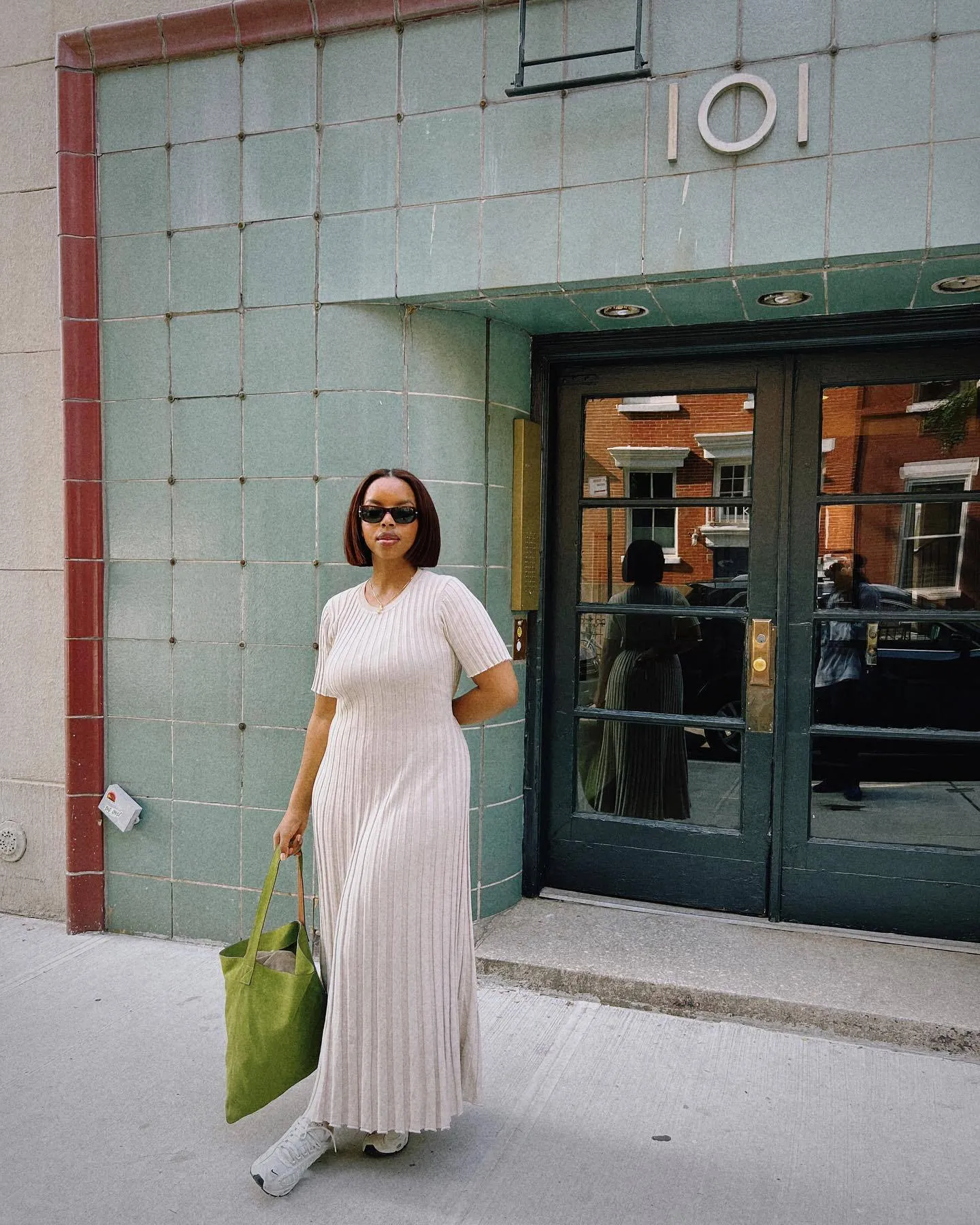 Knitted Pleated Midi Dress