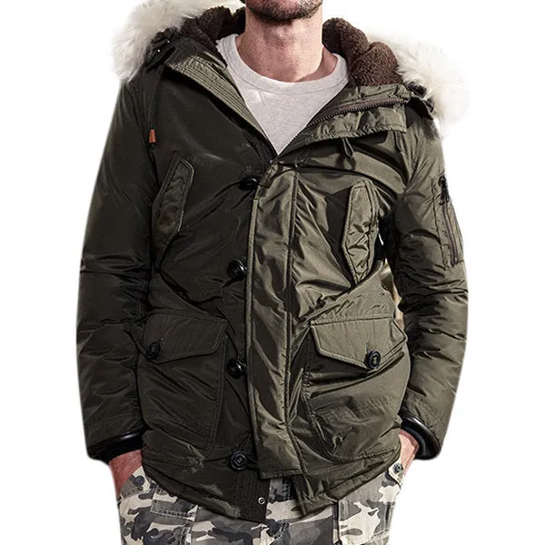 L-4XL Filling Duckdown Hooded Parka