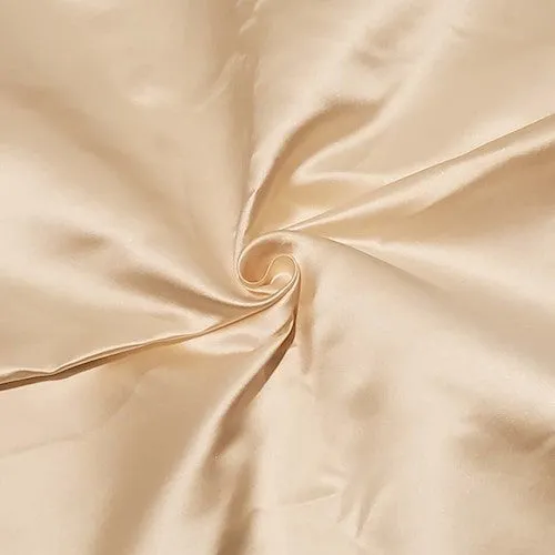 Light Honey Beige Famous Designer Silk Blend Bridal Satin Fabric