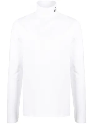 logo-embroidered roll-neck jumper