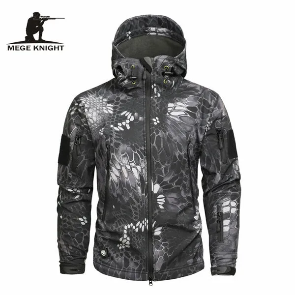 Mege Brand Clothing, Autumn Men's Camouflage, Fleece Jacket.