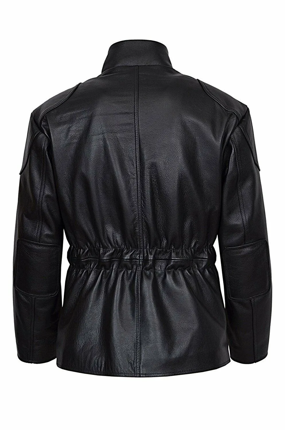 Men's Classic Police Style Black Leather Jacket